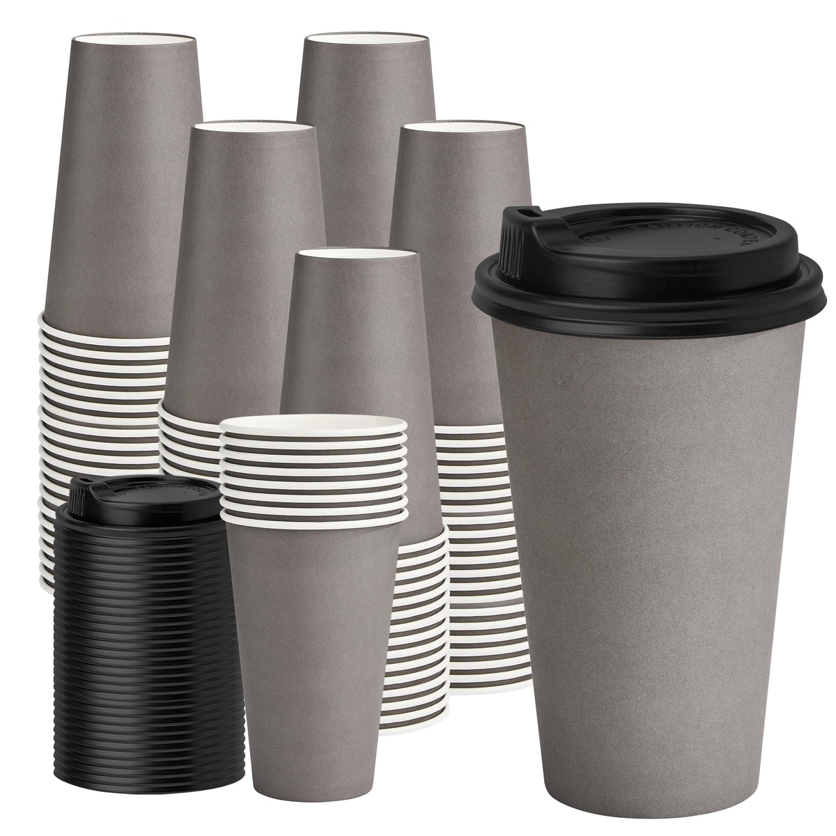 YEEHAW 16 oz Disposable Coffee Cups with Lids 100 Pack