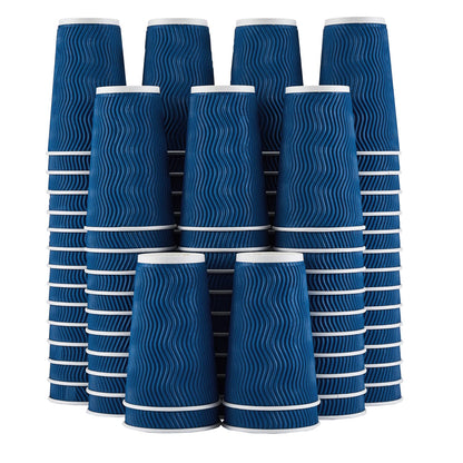 Lamosi Coffee Cups 12 oz 120 Pack Disposable Paper Coffee Cups Insulated