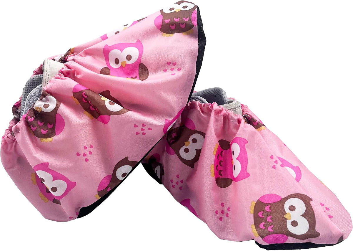 5 Pairs Kids Shoe Covers Reusable Non Slip Washable Dustproof Durable Waterproof Boots Cover For Indoors Floors Kindergarten Elementary School (Small, Pink)