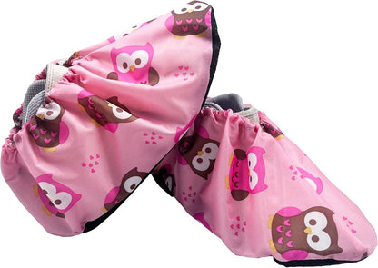 5 Pairs Kids Shoe Covers Reusable Non Slip Washable Dustproof Durable Waterproof Boots Cover For Indoors Floors Kindergarten Elementary School (Small, Pink)
