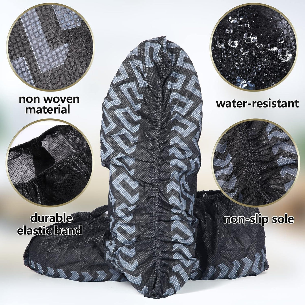 Zhanmai 300 Pack Disposable Shoe Covers, Non-slip Booties Bulk