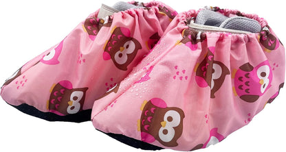 5 Pairs Kids Shoe Covers Reusable Non Slip Washable Dustproof Durable Waterproof Boots Cover For Indoors Floors Kindergarten Elementary School (Small, Pink)