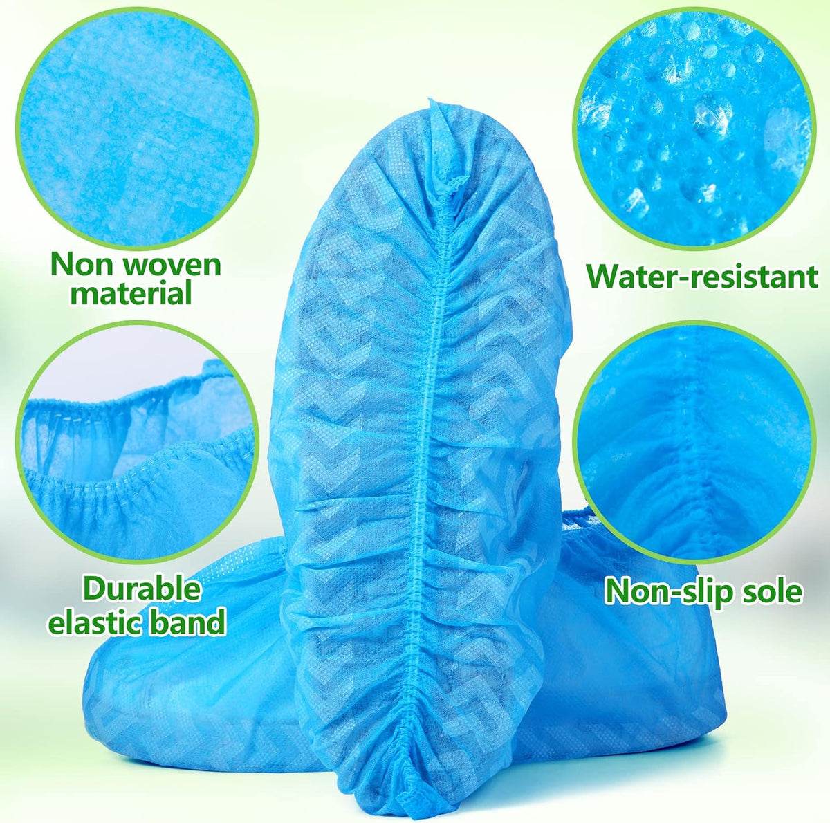 Leumoi 500 Pcs Disposable Shoe Covers Bulk Non Slip Boot Covers, Blue