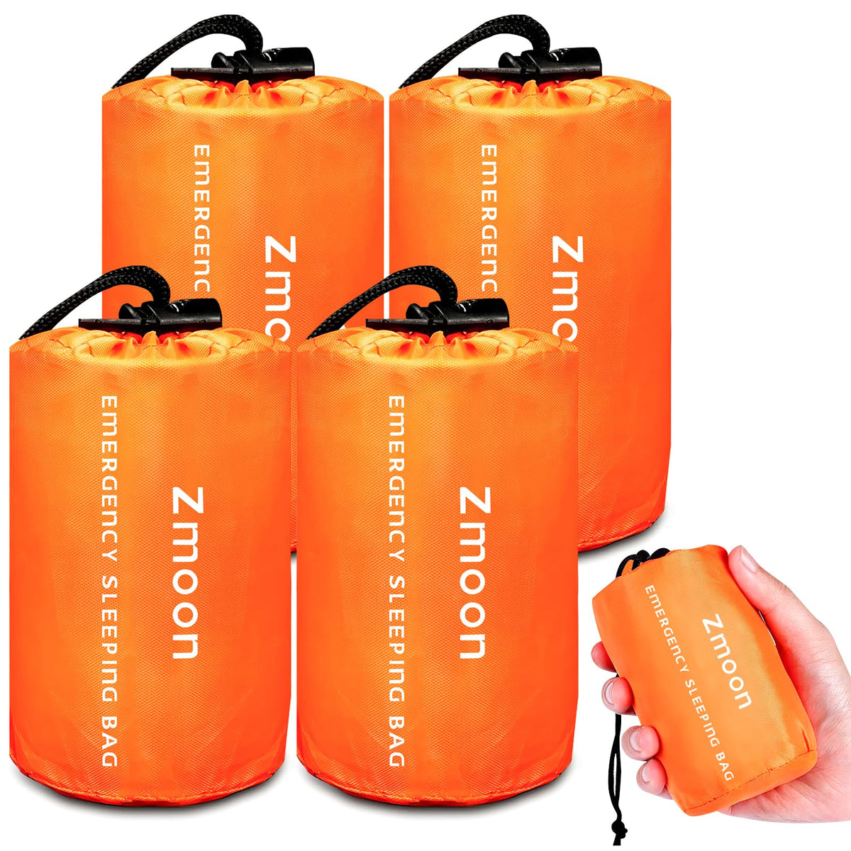 Zmoon Emergency Sleeping Bag Survival Bag, Portable Waterproof Thermal Bivy Sacks,Bivvy Bags,Camping Mylar Sleeping Bag Survival Gear Emergency Blankets Survival Shelter