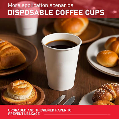 500 Pack 8 oz Paper Cups, Disposable Coffee Cups