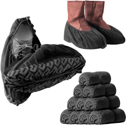 Blue Shoe Guys Premium Disposable Boot & Shoe Covers Booties | 100 Pack | Durable, Non-Slip, Non-Toxic, Water Resistant, Recyclable Protectors for Indoor & Outdoor | Large Size Fits Most Shoes