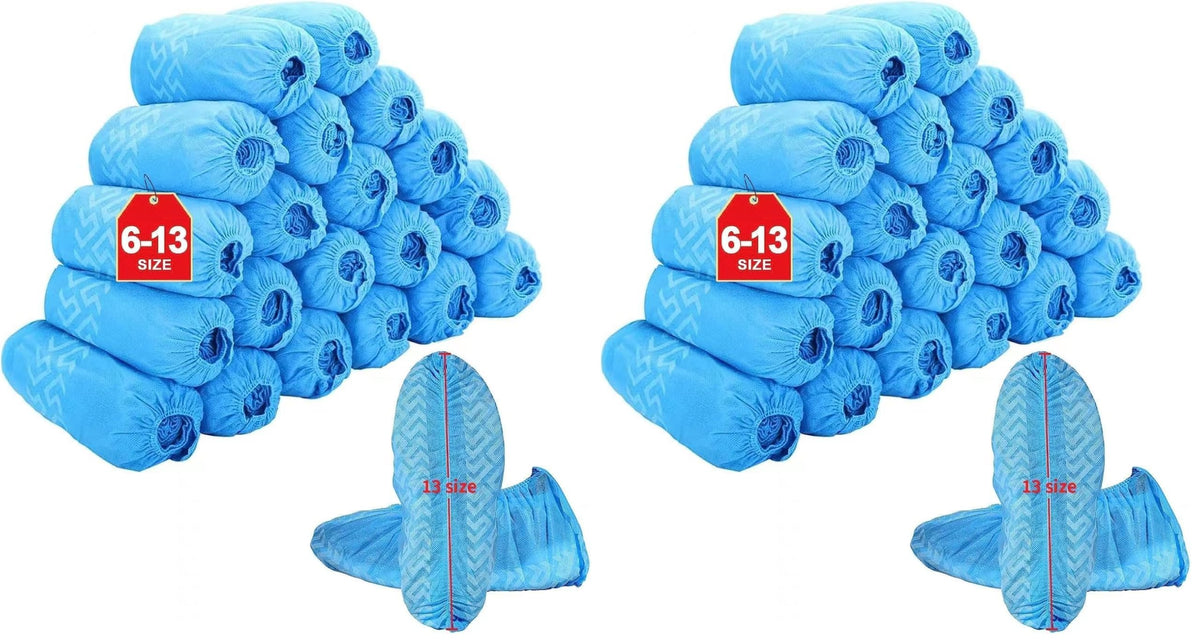 X-Large Shoe Covers Disposable 200 Pack (100 Pairs) Fit Shoe Sizes to Men's 13