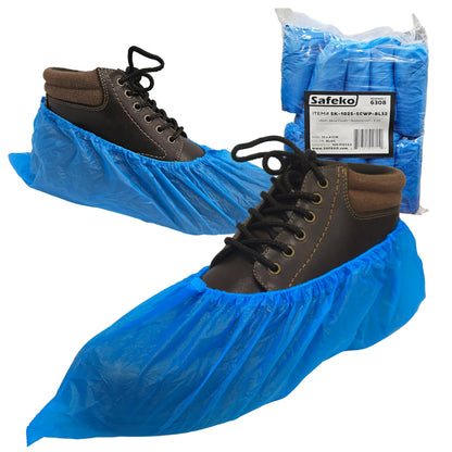 Premium Disposable Boot & Shoe Covers Booties, Durable, Non-Slip, Non-Toxic, Recyclable Protectors, Fits Most Shoes - Black - Pack of 100 (50 Pairs)