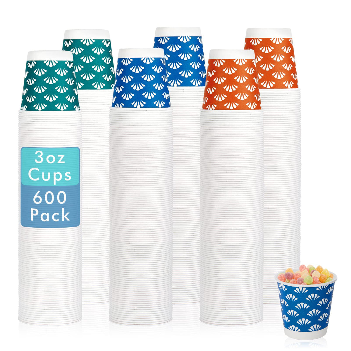 JollyPack 1200 Pack 3 oz Disposable Bathroom Paper Cups