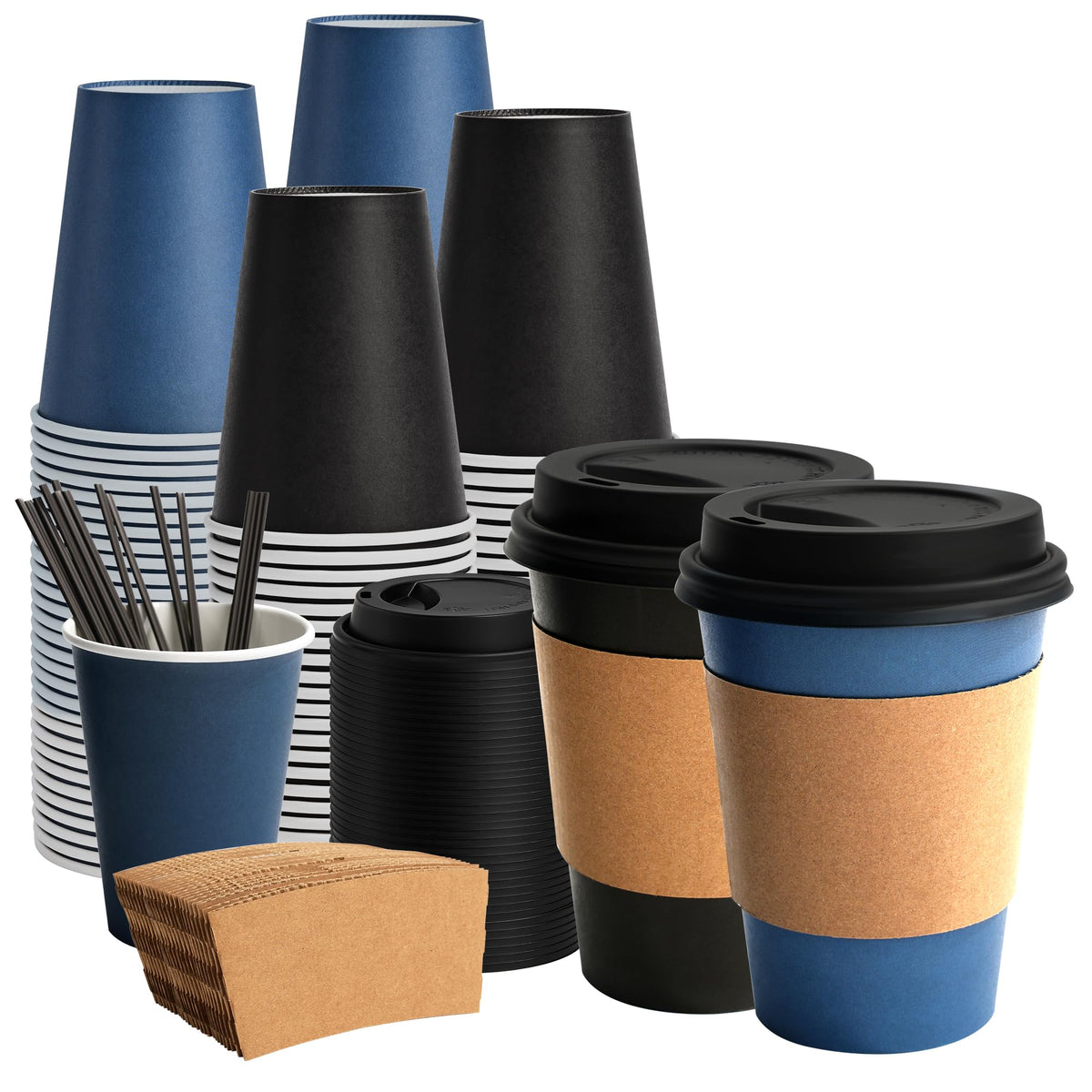 METAPRINT 300 Pack 12 oz Disposable Paper Coffee Cups, White