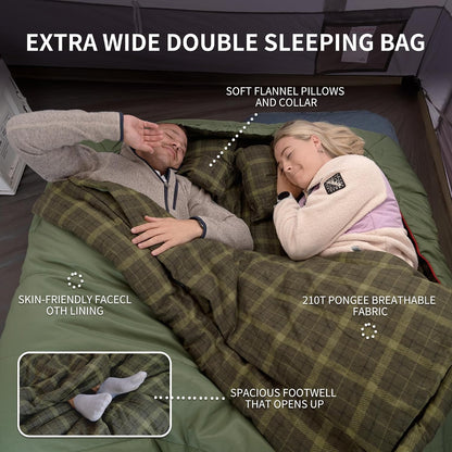 Naturehike Double Sleeping Bag for Adults with Pillows for Couples & Family