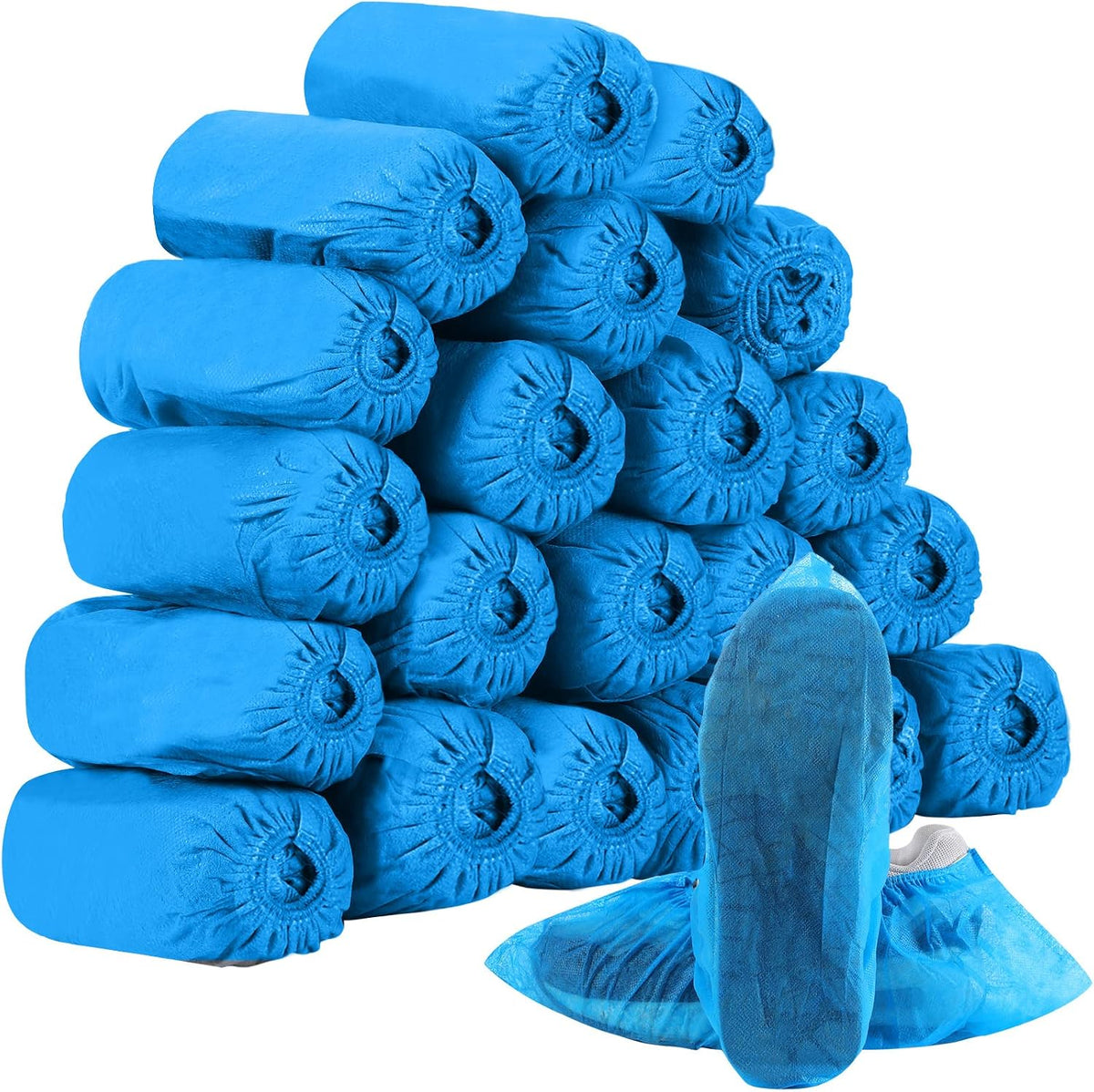 Tigeen 200 Pcs/ 100 Pairs Disposable Shoe Covers Indoor, Blue
