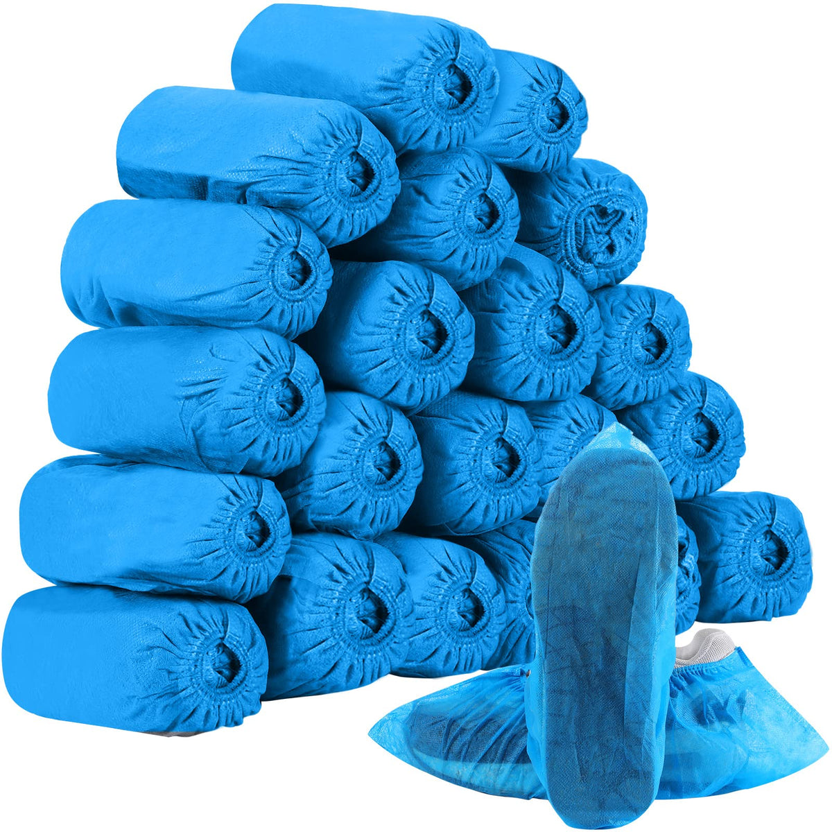 Tigeen 200 Pcs/ 100 Pairs Disposable Shoe Covers Indoor, Blue