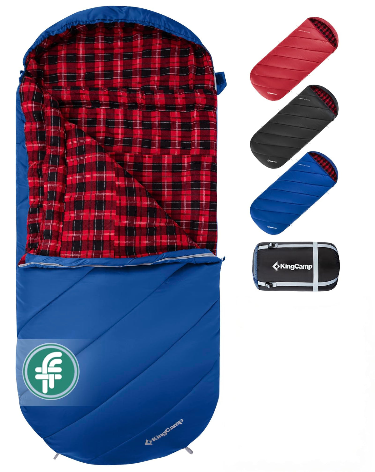 KingCamp Sleeping Bag for Adults Big & Tall 100% Flannel Sleeping Bag
