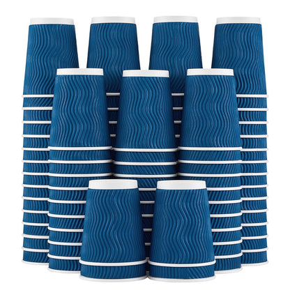 Lamosi Coffee Cups 12 oz 120 Pack Disposable Paper Coffee Cups Insulated