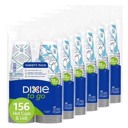 Dixie To Go Disposable Coffee Cups With Lids, 16 oz Paper Cups, 108 Count