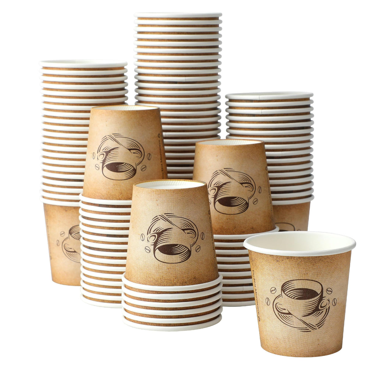 Clawsoff 300 Pack 12oz Disposable Paper Coffee Cups Retro Design