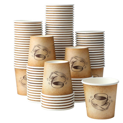 Clawsoff 300 Pack 12oz Disposable Paper Coffee Cups Retro Design