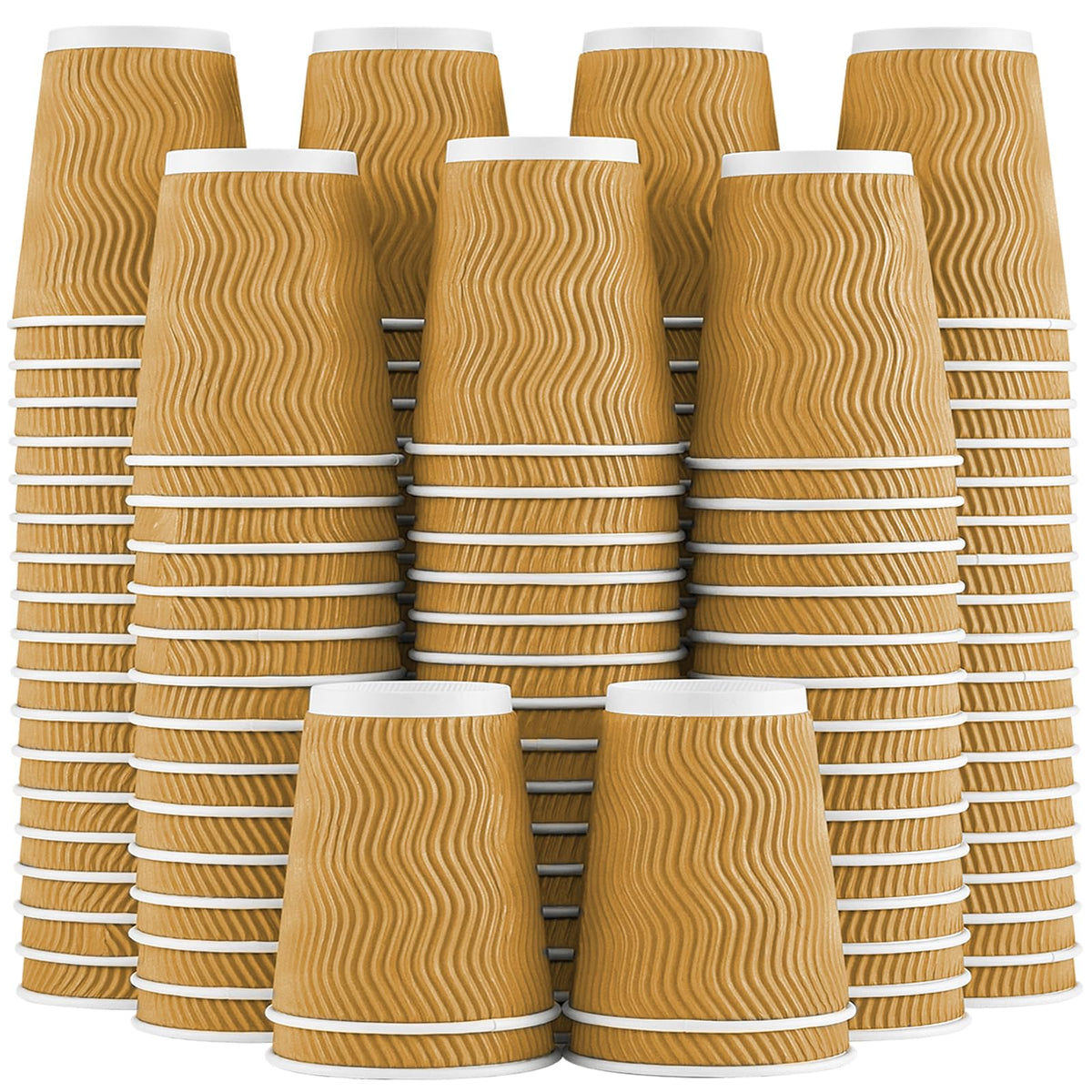 Lamosi 100 Pack Coffee Cups 12 oz, Disposable Paper Coffee Cups No Lids