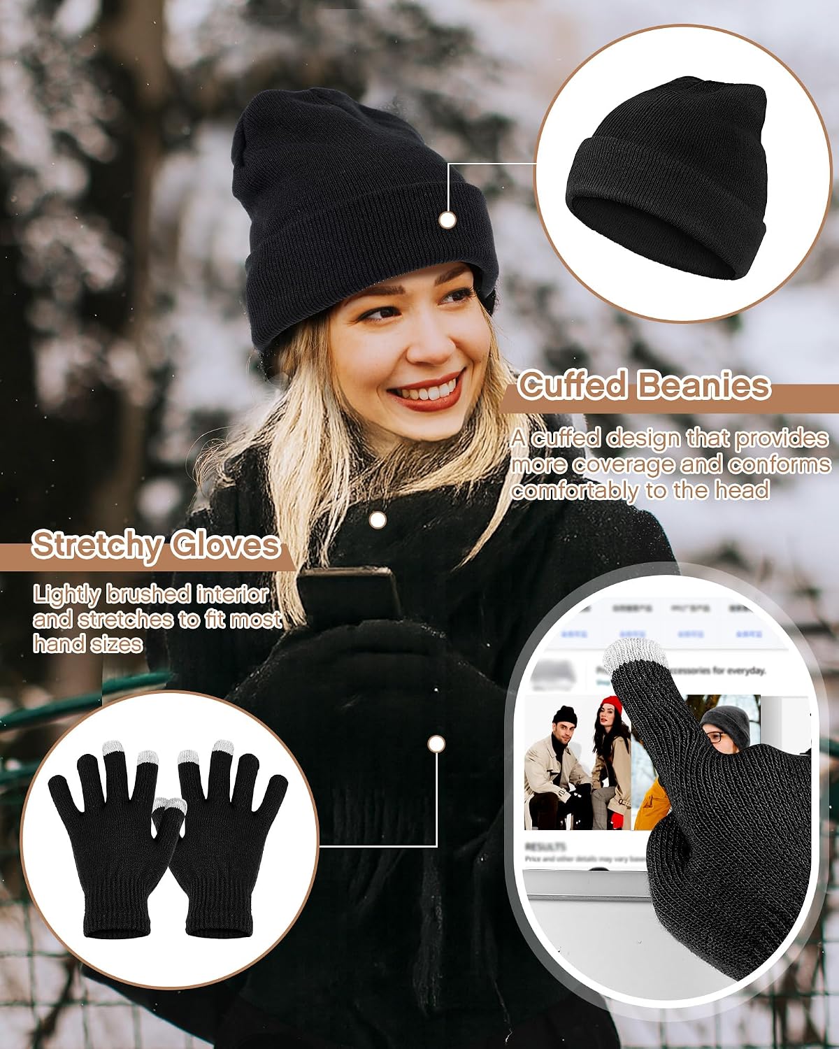 Tranqun 40 Pcs Sleeping Bags for Adult Bulk with Winter Beanie Hat Touch Screen Gloves Scarves, Waterproof Cotton Liner Cold Weather Sleeping Bag for Homeless Camping Indoor Outdoor