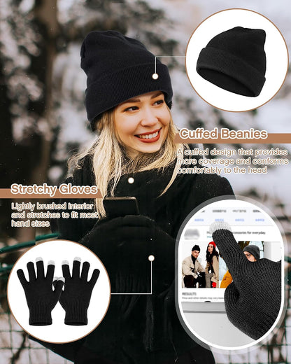 Tranqun 40 Pcs Sleeping Bags for Adult Bulk with Winter Beanie Hat Touch Screen Gloves Scarves, Waterproof Cotton Liner Cold Weather Sleeping Bag for Homeless Camping Indoor Outdoor