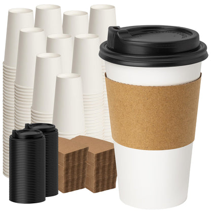 YEEHAW 16 oz Disposable Coffee Cups with Lids 100 Pack