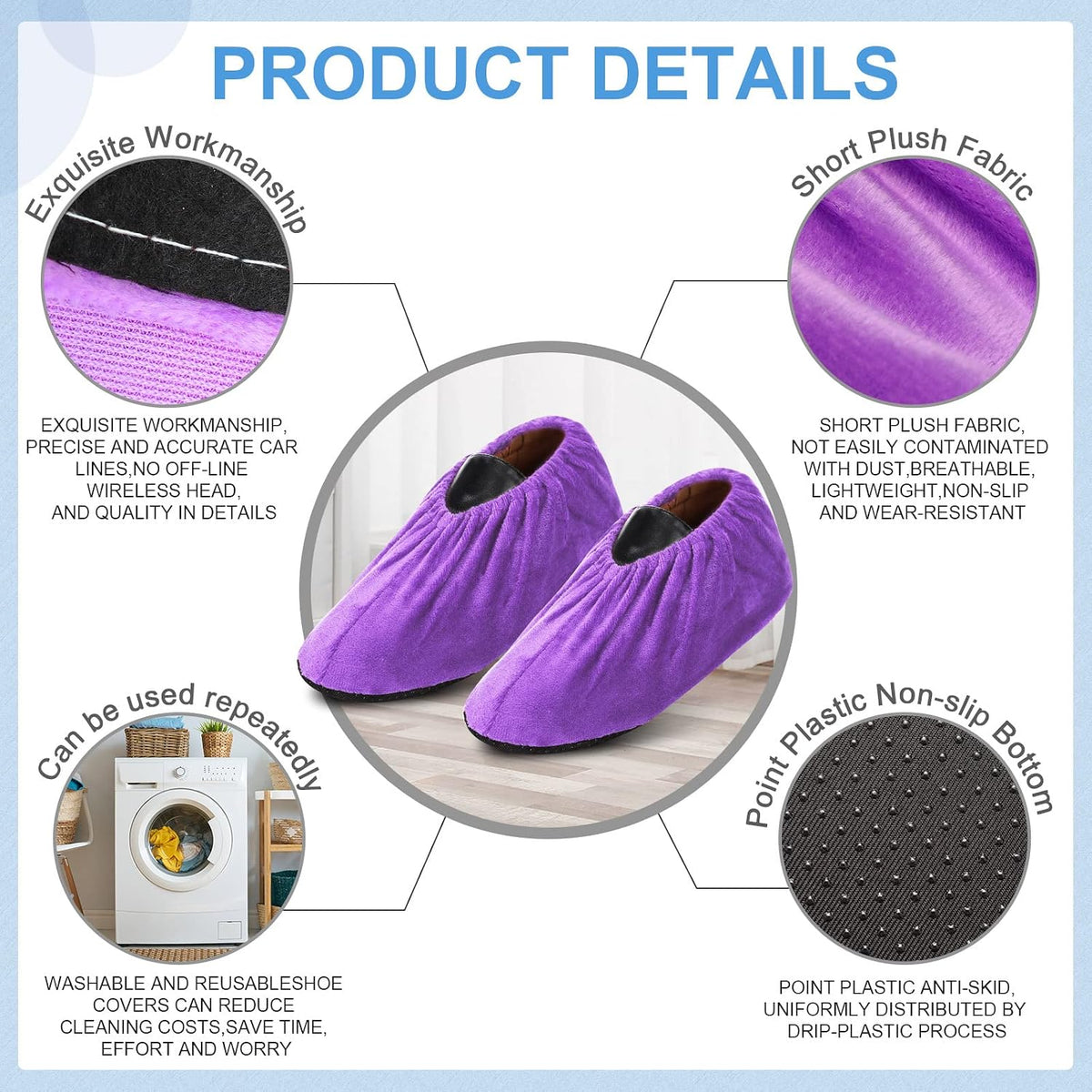 JaGely 11 Pair Reusable Cloth Shoe Covers for Indoors, Multicolor