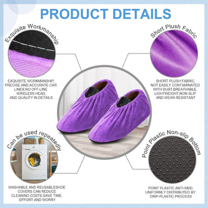 JaGely 11 Pair Reusable Cloth Shoe Covers for Indoors, Multicolor