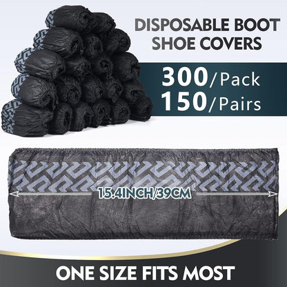 Zhanmai 300 Pack Disposable Shoe Covers, Non-slip Booties Bulk