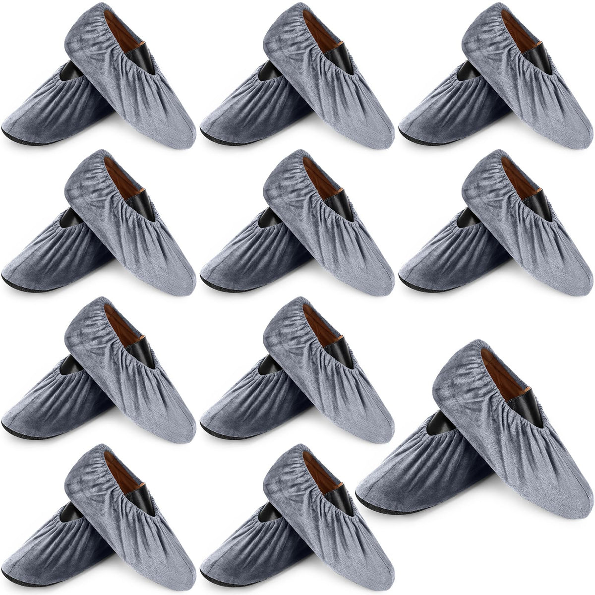 JaGely 11 Pair Reusable Cloth Shoe Covers for Indoors, Multicolor