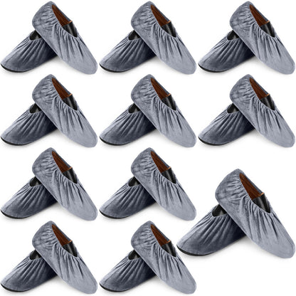 JaGely 11 Pair Reusable Cloth Shoe Covers for Indoors, Multicolor