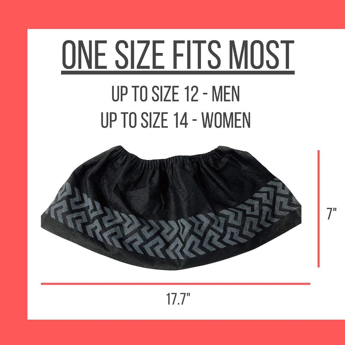 Shoe Covers - 100 Pack, X Large, Extra Thick With Non Skid Soles, Professional Sleek Black Disposable Boot and Shoe Booties, One Size Fits Most, Non Slip - Indoor/Outdoor