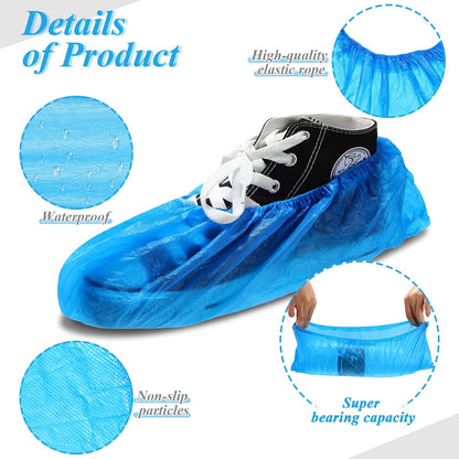 Vabean 1000 Pcs Disposable Shoe Covers Boot Cover, Blue