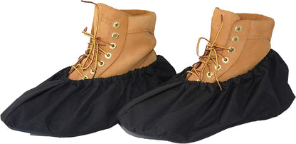 2 Pairs Non Slip waterproof Reusable shoe Covers for contrators and Carpet Floor Protection, Machine Washable. X-LARGE