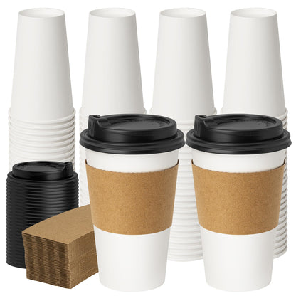 YEEHAW 16 oz Disposable Coffee Cups with Lids 100 Pack