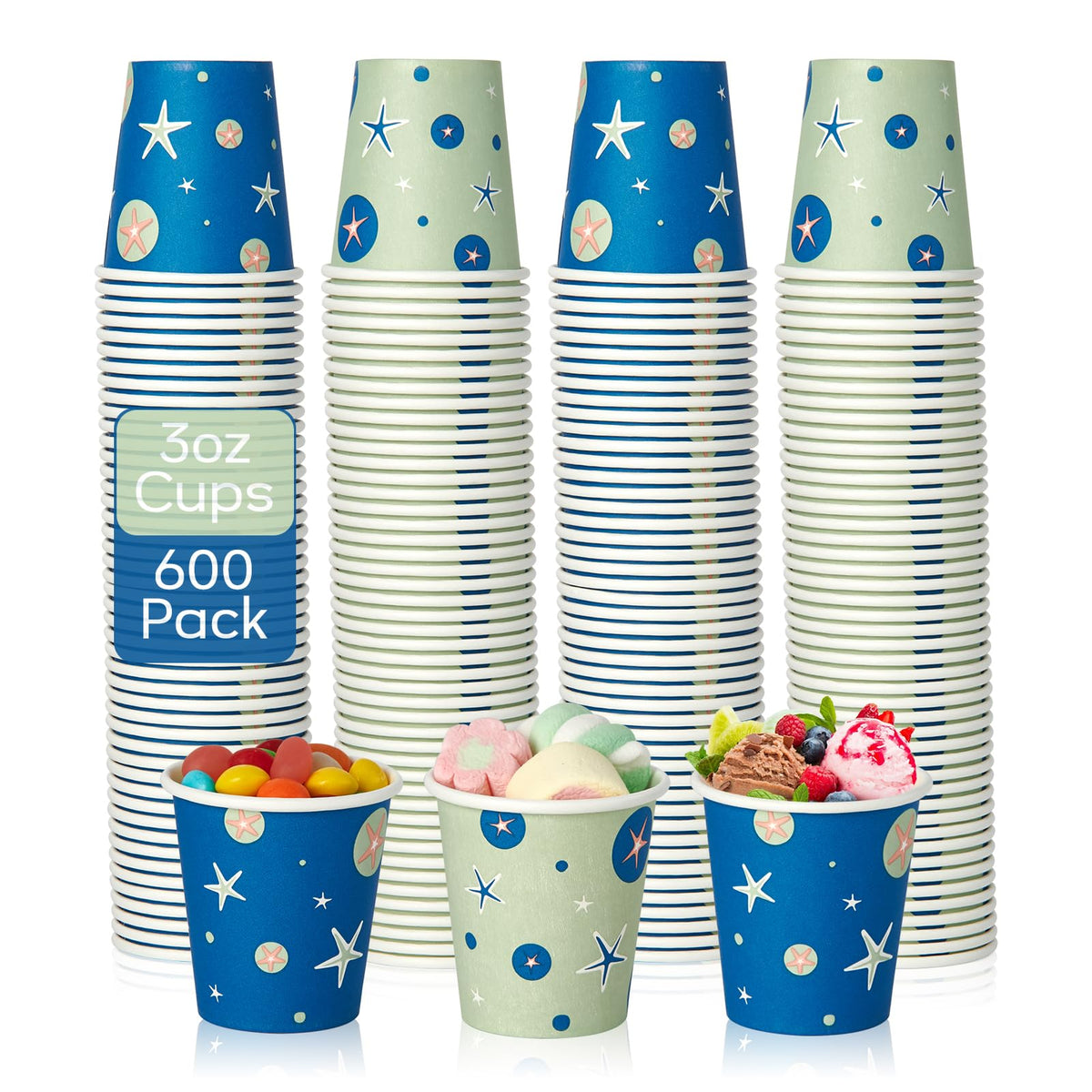 TV TOPVALUE 5 oz Paper Cups, 600 Pack Disposable Bathroom Cups Bulk, Purple