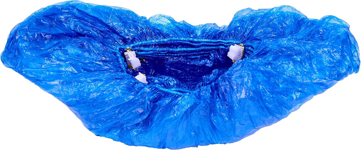 Disposable Shoe Cover Refills for Automatic Dispenser Machine - Waterproof, Non-Slip T-Buckle Plastic Booties for Indoors, Home, Construction and Carpet Protection 100 Pcs