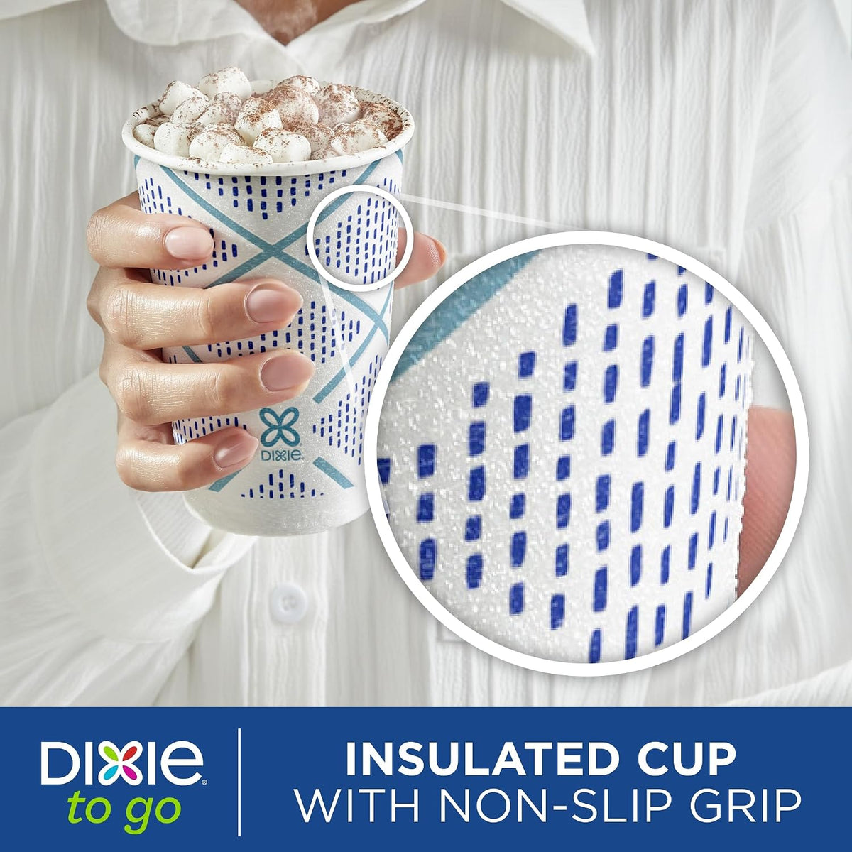 Dixie To Go Paper Coffee Cups, 12 oz, 132 Count, Insulated Disposable Cups