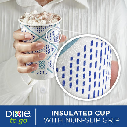 Dixie To Go Paper Coffee Cups, 12 oz, 132 Count, Insulated Disposable Cups