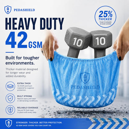 110 Pack Disposable Boot & Shoe Covers, Non-Slip Waterproof, Blue